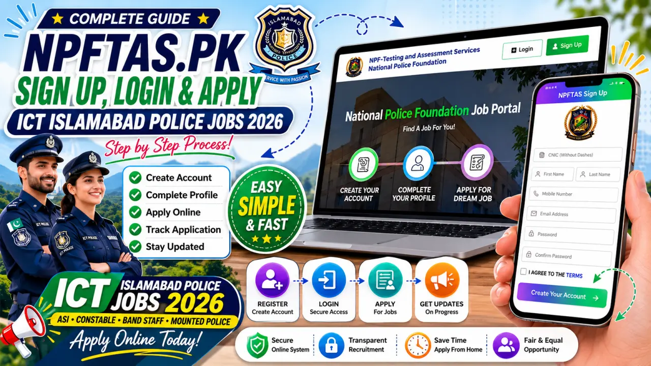NPFTAS.pk Register and Login for ICT Islamabad Police Jobs